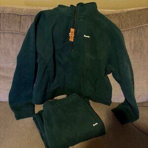 Roots Cloud Fleece Half Zip Sweatshirt and Sweatpant Set, XXL
